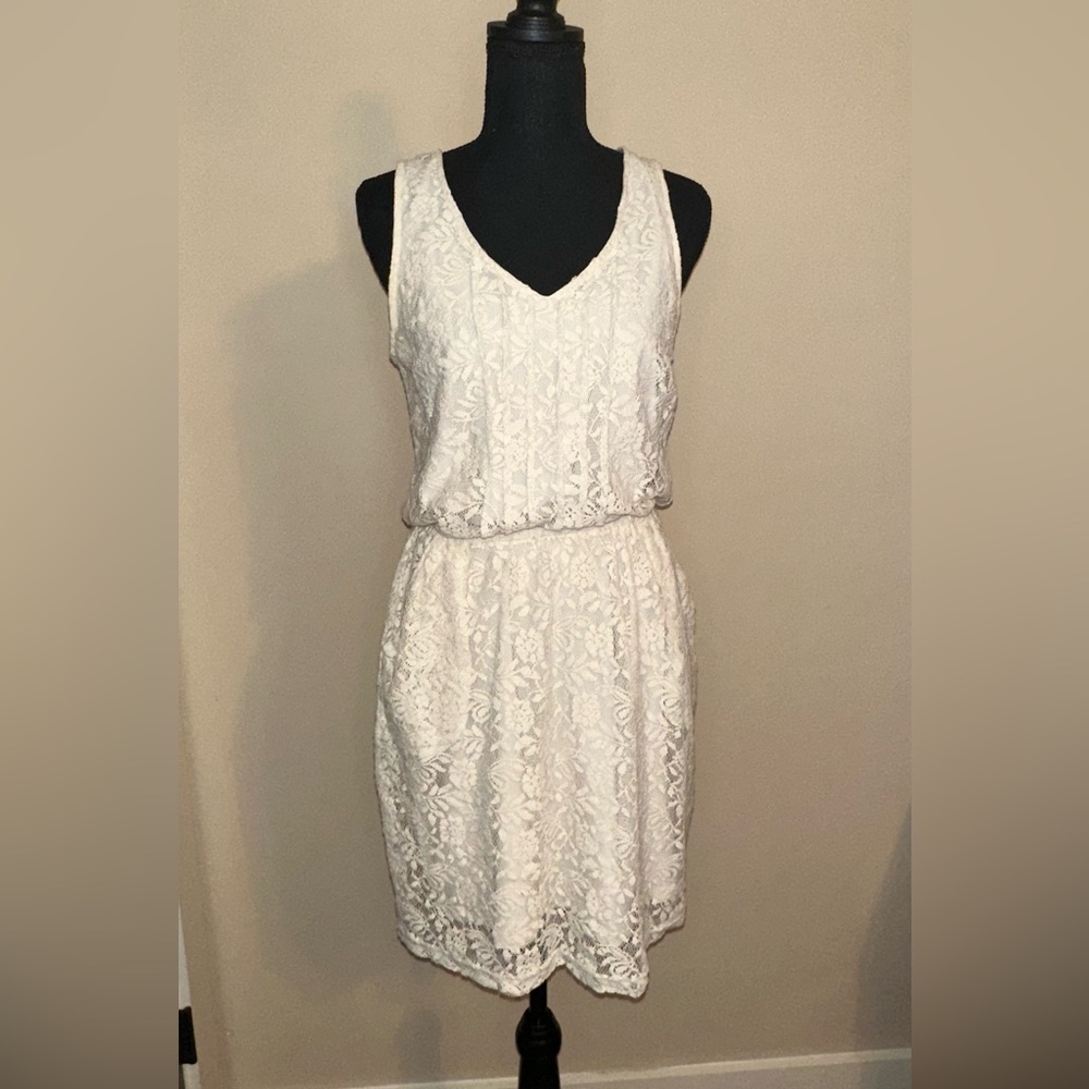 Pinky Cream Sheath Midi Dress V-Neck Sleeveless